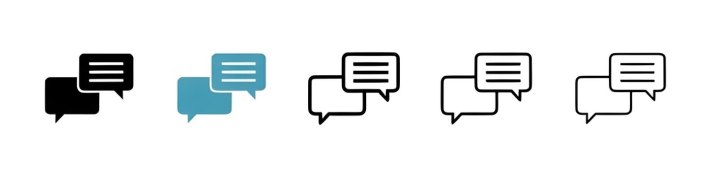 Text chat line icon vector set. Thin line customizable illustration. Contour symbol. Vector isolated outline drawing. Editable stroke