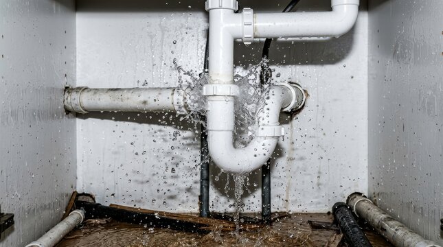 Water leaking from under sink pipe