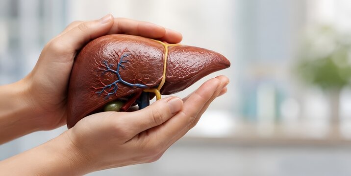 Close-Up of Realistic Human Liver Anatomy for Medical Education