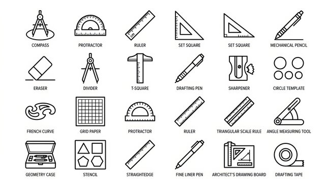 Collection of flat design education and school related vector icons set.