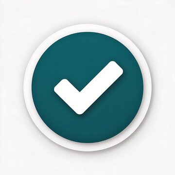 Blue circle button with white check mark icon