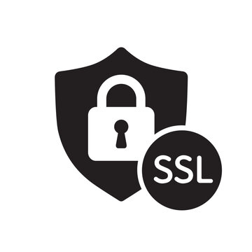 SSL Security Shield Vector Icon Flat Style