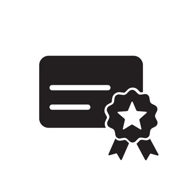 Verified Certificate Vector Icon Flat Style