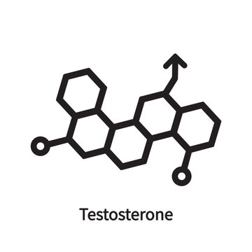 Testosterone Molecule Vector Icon Flat Style