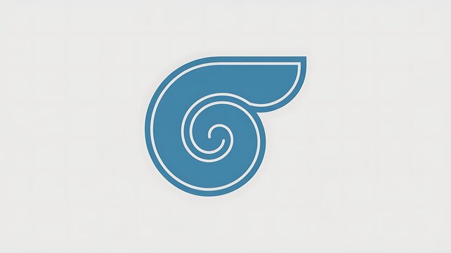 Blue spiral shell icon symbol