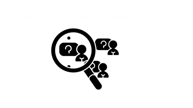 User profile and network demand requirements looping animation. Illustrates bandwidth consumption, audience metrics, and cloud account access.