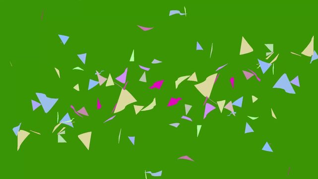 3D confetti explosion animation on greenscreen background. Perfect for celebration themes