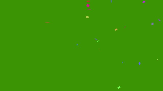 3D confetti explosion animation on greenscreen background. Perfect for celebration themes