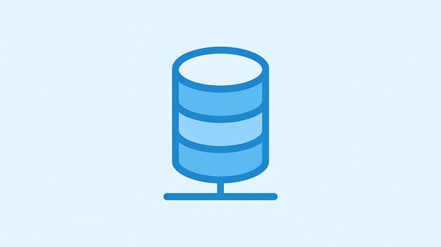 Blue database server icon for computer network storage
