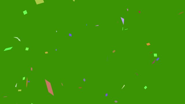 3D confetti explosion animation on greenscreen background. Perfect for celebration themes