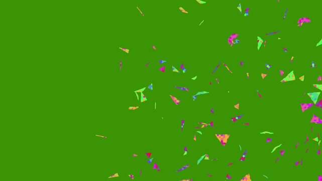 3D confetti explosion animation on greenscreen background. Perfect for celebration themes