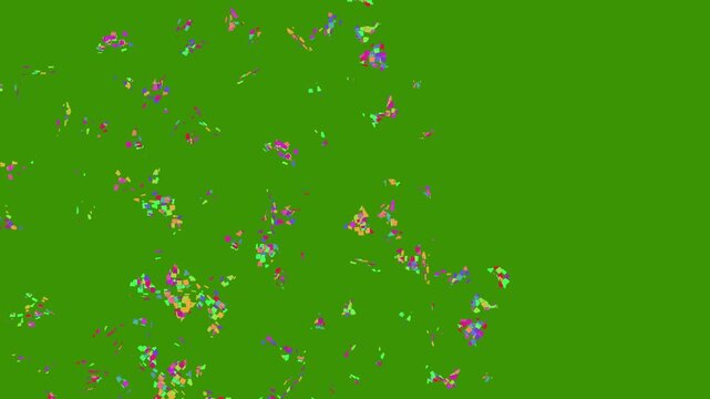 3D confetti explosion animation on greenscreen background. Perfect for celebration themes