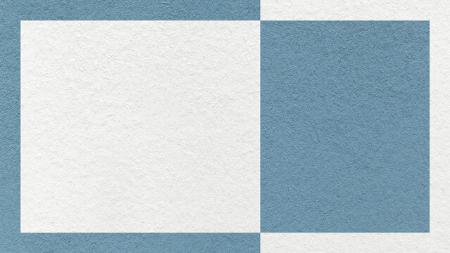 Textured white, dusty blue paper background with frame and geometric panel. Template for presentation with copy space