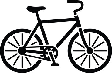 Fototapeta premium Simple black bicycle icon showing a classic bike design for transportation and cycling lifestyle concepts Vector, illustration