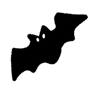 Halloween black bat, simple doodle, png