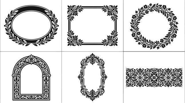 Elegant wedding vector bundle floral frames ornaments for invitations save the dates event design