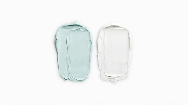 Cream gel smear texture mint blue and white cosmetic product brush stroke vector illustration
