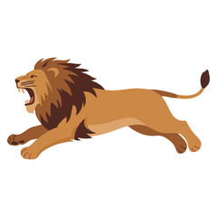 Obraz premium Flat vector set of lion and lioness illustrations featuring different poses and actions for wildlife themed designs