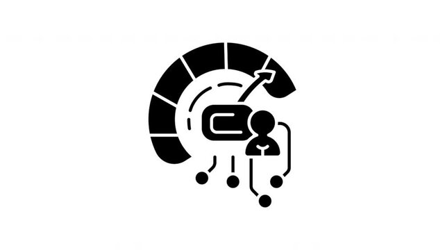 Network data optimization and connection traffic speed boost loop animation. Rocket dynamic launch symbol for bandwidth QoS tuning, acceleration.