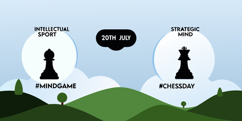 Chess Pieces With Text Overlays Vector Illustration © Raju