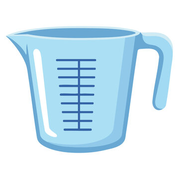 Kitchen measuring cup and laboratory beaker vector artwork ideal for cooking experiments school education and food preparation themes