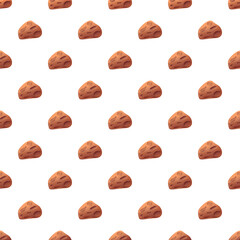 Cute cartoon asteroids creating a seamless pattern on a clean white background © nsit0108