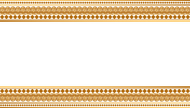 Luxury golden rectangle corner certificate border pattern line photo thai frame islamic wedding invitation background