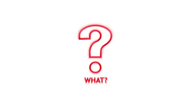 Glowing red question mark graphics highlight search parameters alongside text. Online educational learning platforms gain an exceptional interactive question mark asset. Shapes pulse neatly.