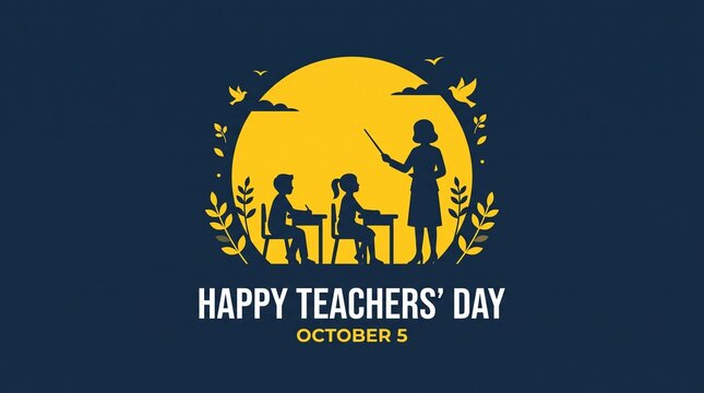 Happy Teacher's day concept vector illustration background. Creative teacher's day vector education concept.