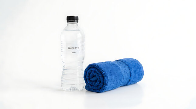 Blue surgical gauze roll on white background