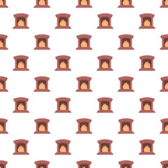 Obraz premium Repeating fireplaces creating a seamless pattern for various design needs