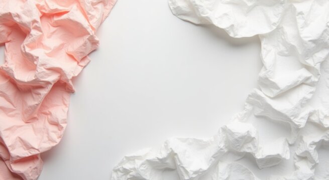 Pink and white paper with a pink and white background
