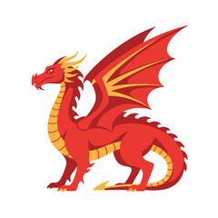 Obraz premium Red Dragon Illustration - Mythical Creature