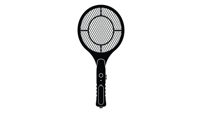 electric fly swatter silhouette on white background flyswatter insect killer pest control