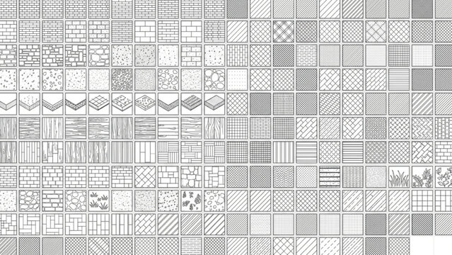 Seamless CAD Hatch Patterns Collection for AutoCAD Architecture Construction and Technical Drawing Vector Set