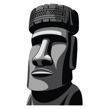 Moai vector flat icon with isolated Moai statue emoji illustration design perfect for ancient culture themes travel graphics and decorative artwork