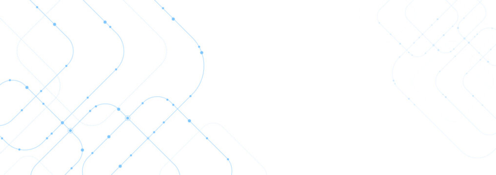 Abstract Minimal Technology Background with Digital Connection Paths, Data Flow Lines and Wide Copy Space