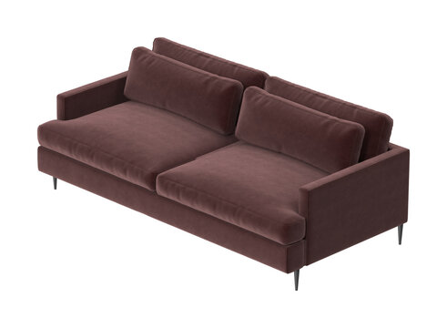 Modern plush sofa with deep seating and comfortable back cushions
