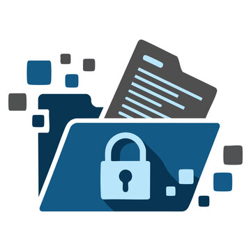 Private document icon with vector file logo design suitable for confidential archive and data security themes