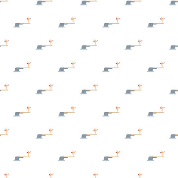 Seamless pattern featuring a cartoon diver standing on a colorful springboard