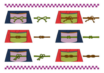 振袖の帯締め結び方と和装小物ベクター素材集 © Saeko Go