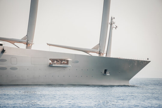 Large Sailing Superyacht at anchor in South of France