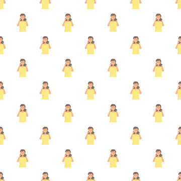 Woman feeling a sharp toothache, holding cheek with hand, repeating in a dental pain pattern