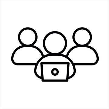 Workgroup icon line vector illustration