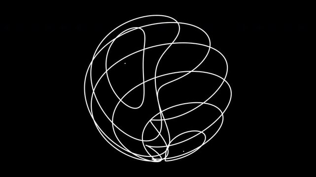 Seamless Loop Animation of Multiple Coils Intertwined on a Spherical Surface