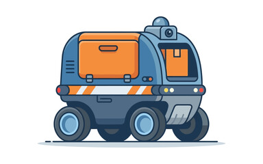Naklejka premium Autonomous Delivery Robot Vector Illustration