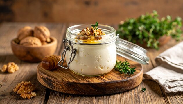 Ziegenk&auml;se-Honig-Creme im Glas
