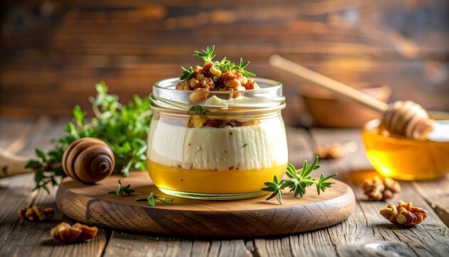 Ziegenk&auml;se-Honig-Creme im Glas