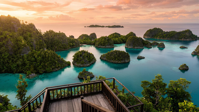 a breathtaking view from the famous Piaynemo viewpoint during golden hour