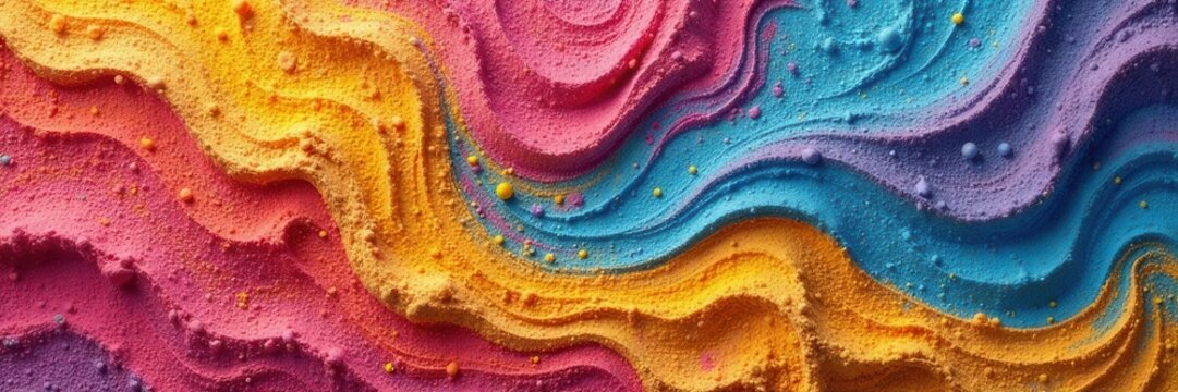 Abstract colorful sand art relief, natural sandstone beach texture, beach, dry, colorful